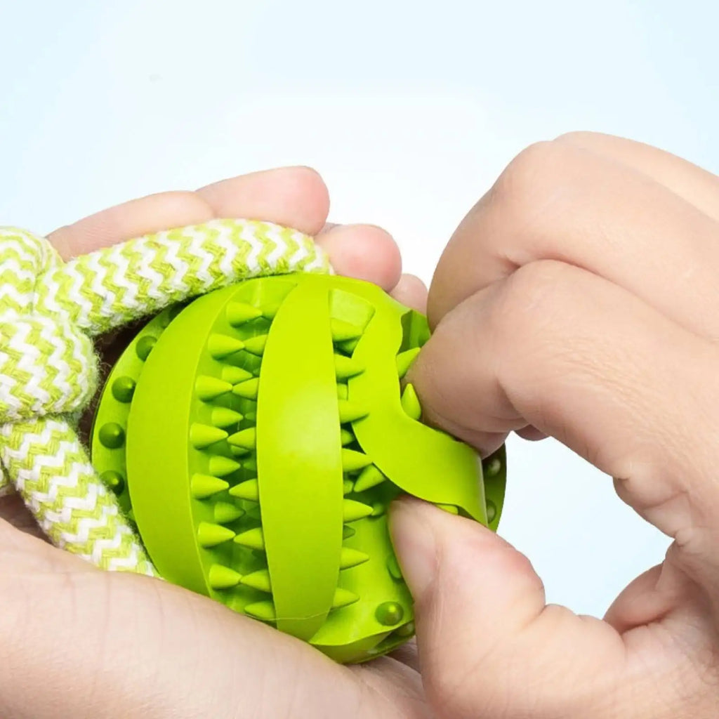 Balle interactive en corde de coton pour chien