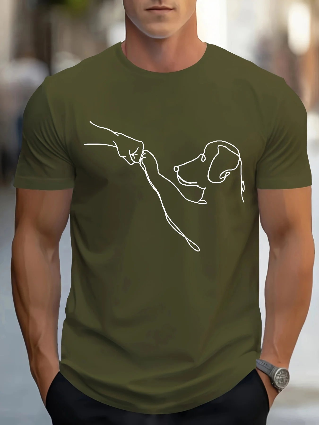 T-Shirt Homme 100% Coton – Imprimé Chien Drôle | Coupe Décontractée & Confortable