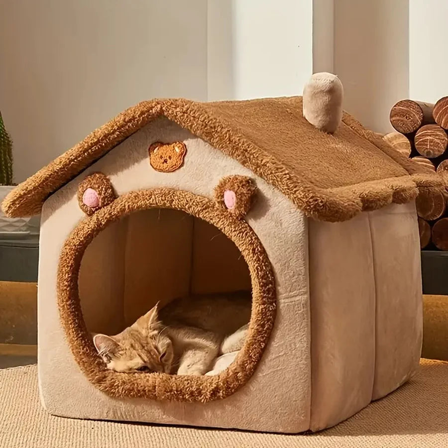 Maison lit pliable lavable pour chat et petit chien