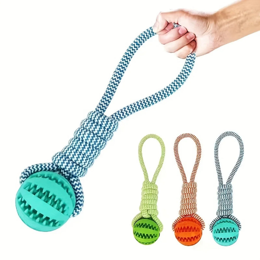 Balle interactive en corde de coton pour chien