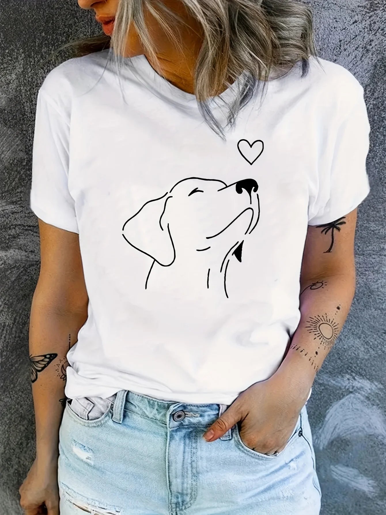 T-Shirt Sport femme  – Imprimé Chien | Léger & Confortable pour le Running