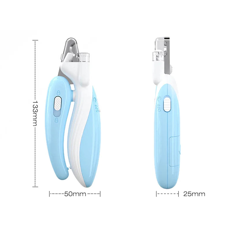 Coupe-griffes LED coloris bleu pour chien