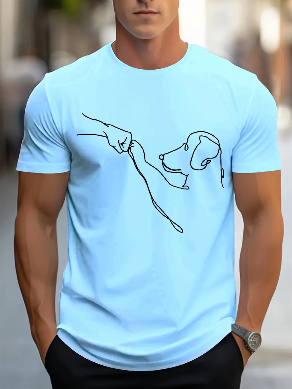 T-Shirt Homme 100% Coton – Imprimé Chien Drôle | Coupe Décontractée & Confortable