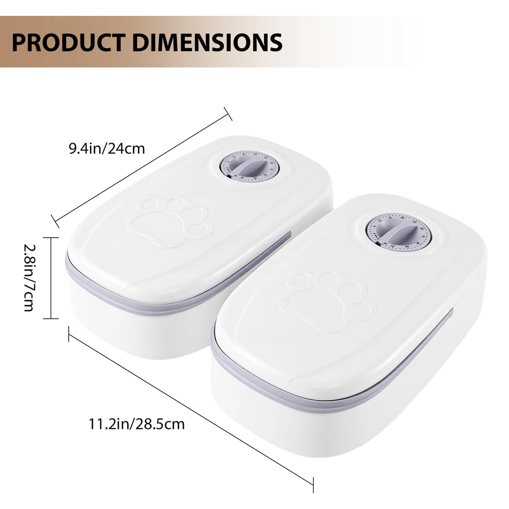 Distributeur Automatique pour Chat – Minuterie 48H, Double Bol Nourriture Sèche & Humide