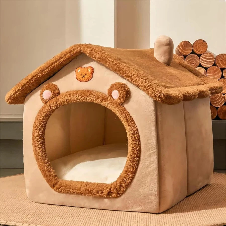 Maison lit pliable lavable pour chat et petit chien