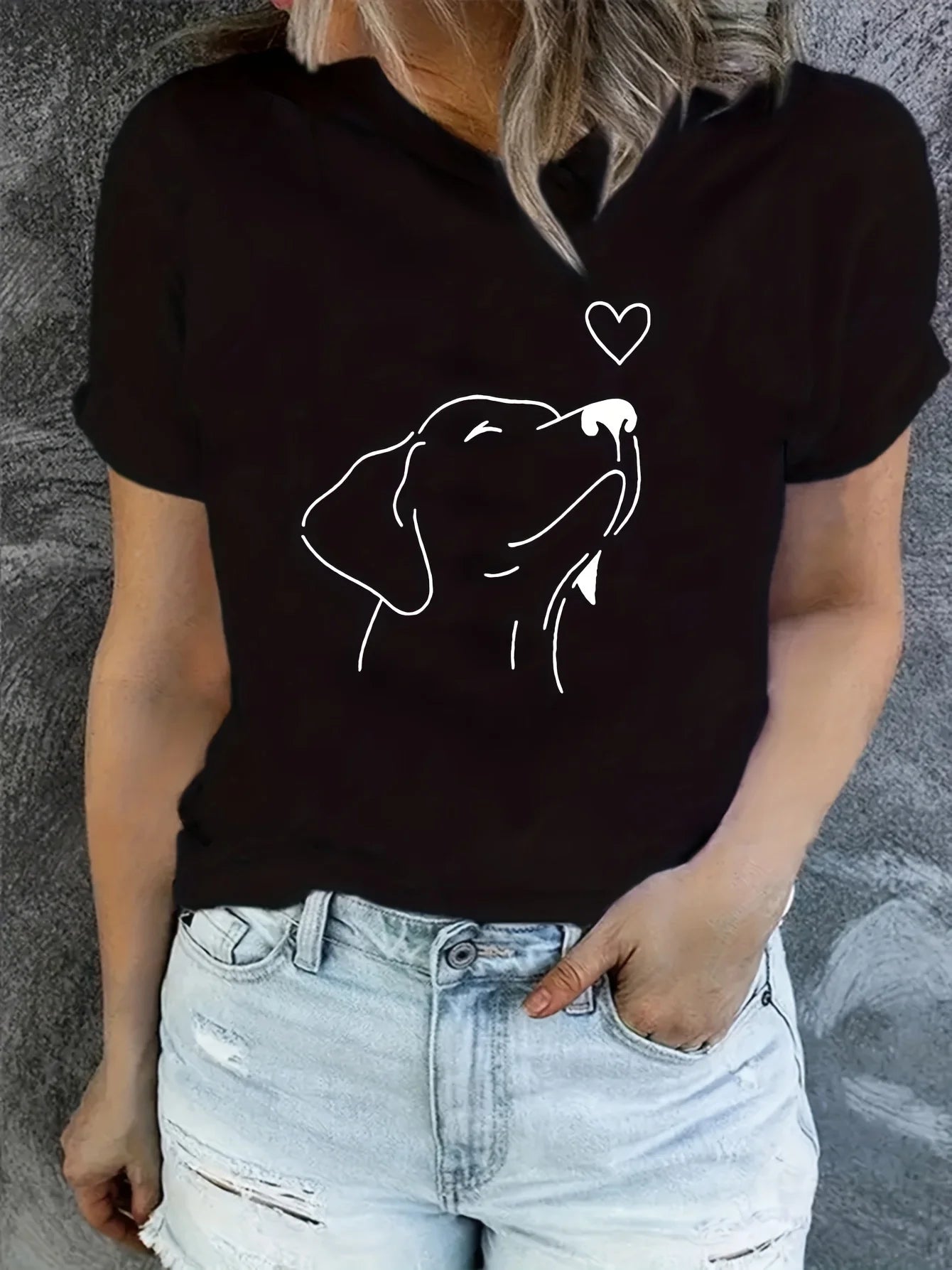 T-Shirt Sport femme  – Imprimé Chien | Léger & Confortable pour le Running