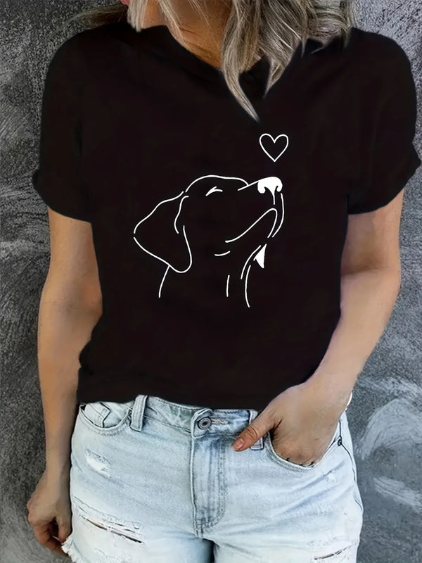T-Shirt Sport femme  – Imprimé Chien | Léger & Confortable pour le Running
