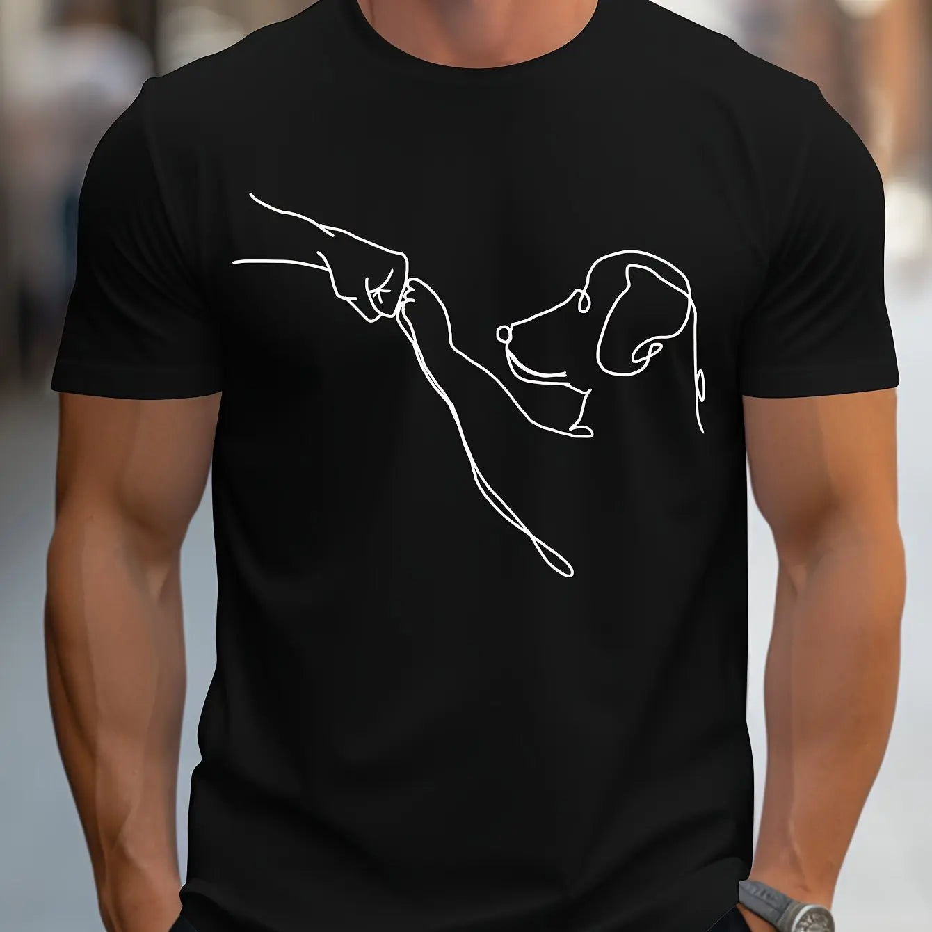 T-Shirt Homme 100% Coton – Imprimé Chien Drôle | Coupe Décontractée & Confortable
