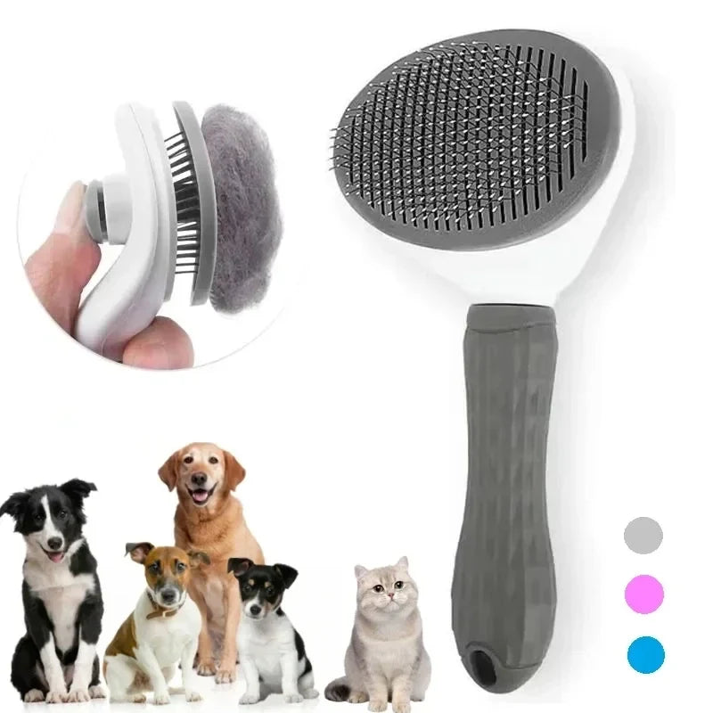 Brosse autonettoyante pour chien et chat - démêlage et massage