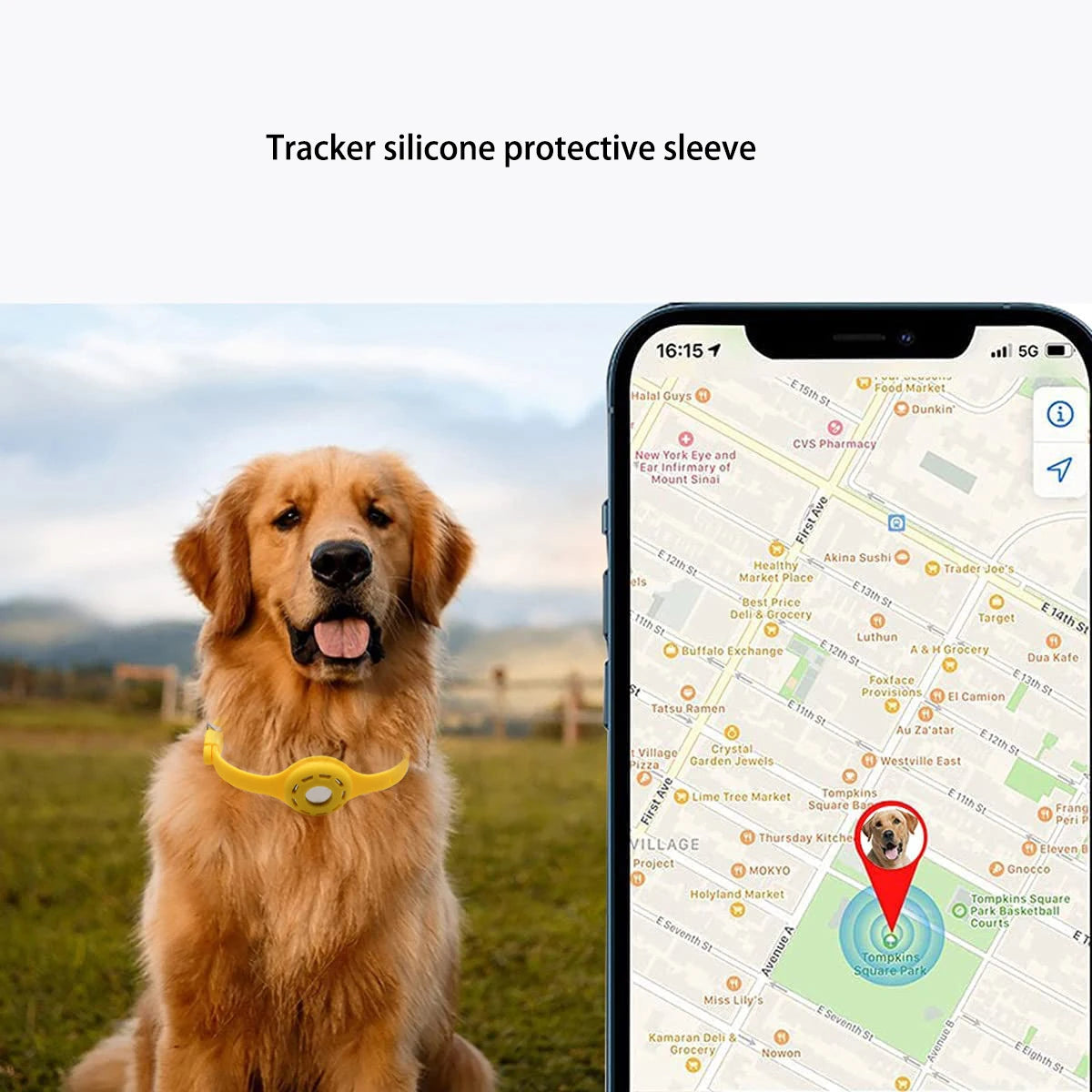 Support AirTag Collier Silicone – Tracker GPS pour Chien & Chat