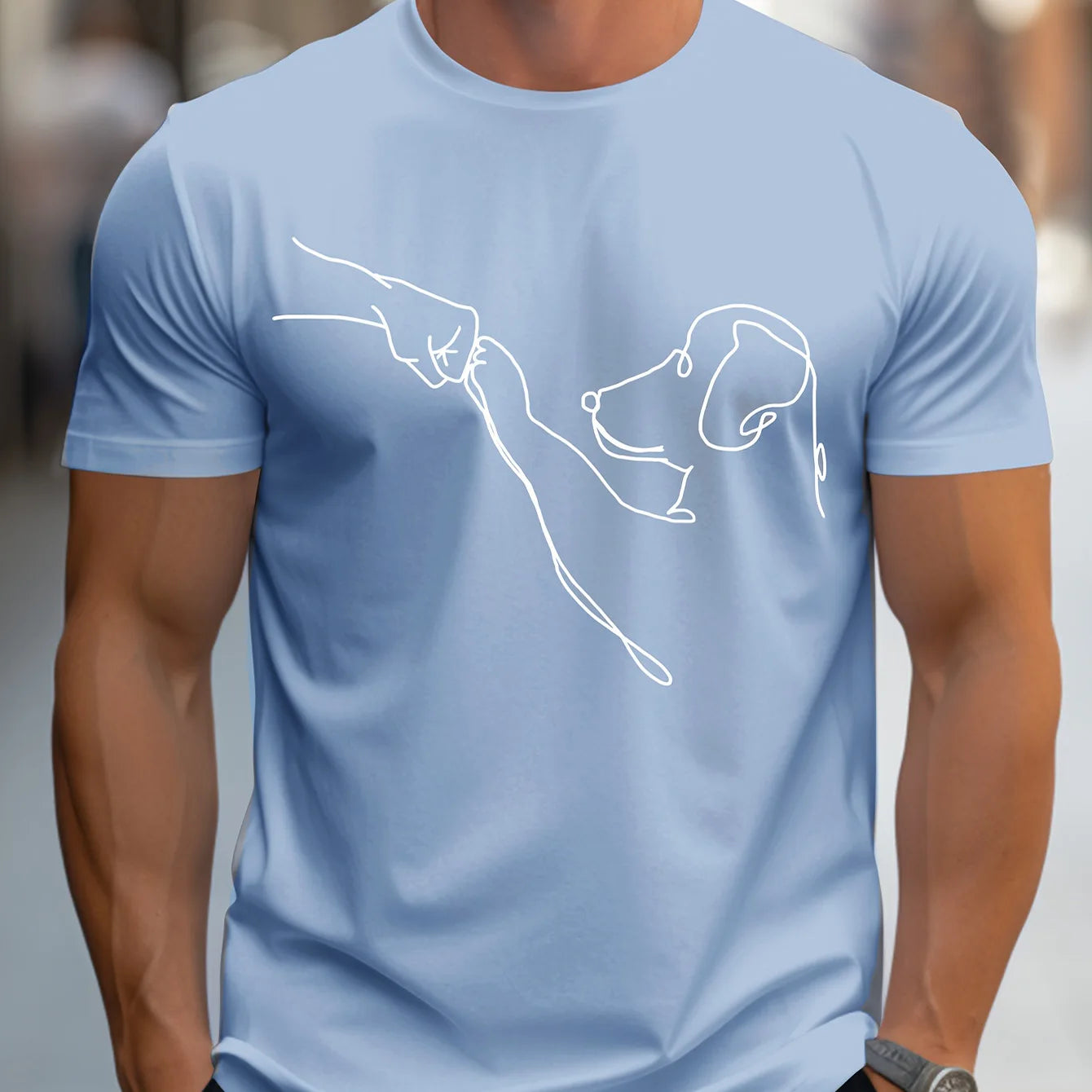 T-Shirt Homme 100% Coton – Imprimé Chien Drôle | Coupe Décontractée & Confortable