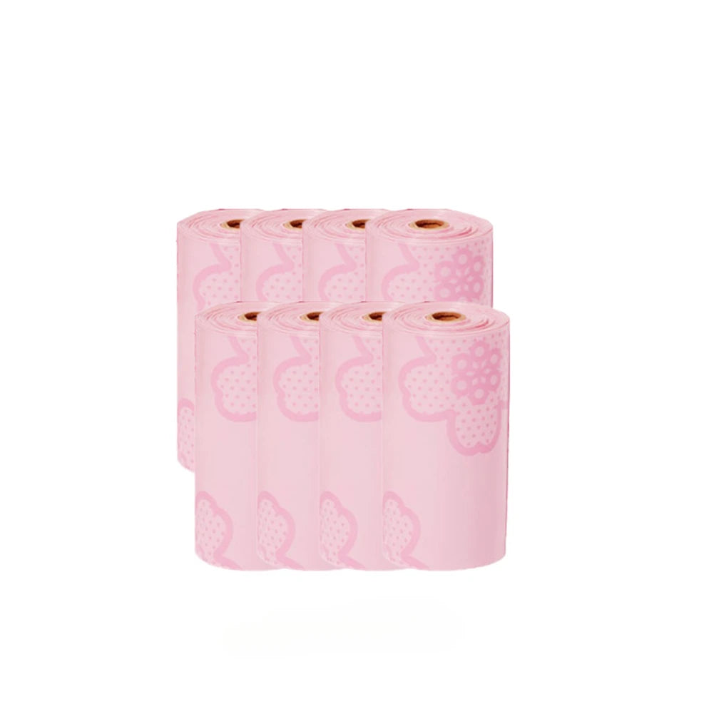 Distributeur de sacs ramasse-crottes pour chien – Design fleur rose