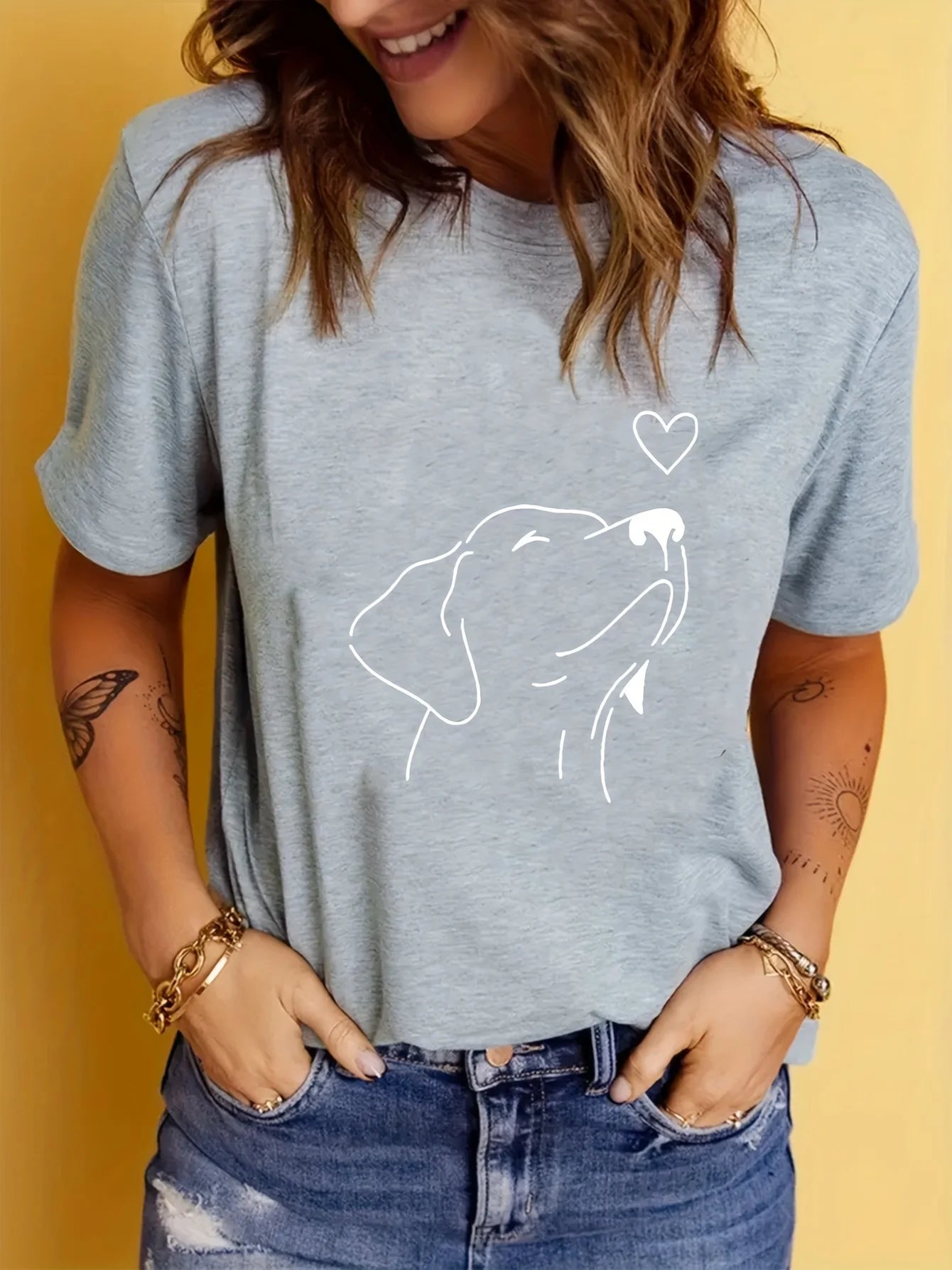 T-Shirt Sport femme  – Imprimé Chien | Léger & Confortable pour le Running