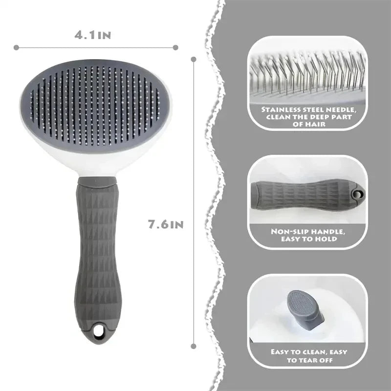 Brosse autonettoyante pour chien et chat – Démêlage & massage