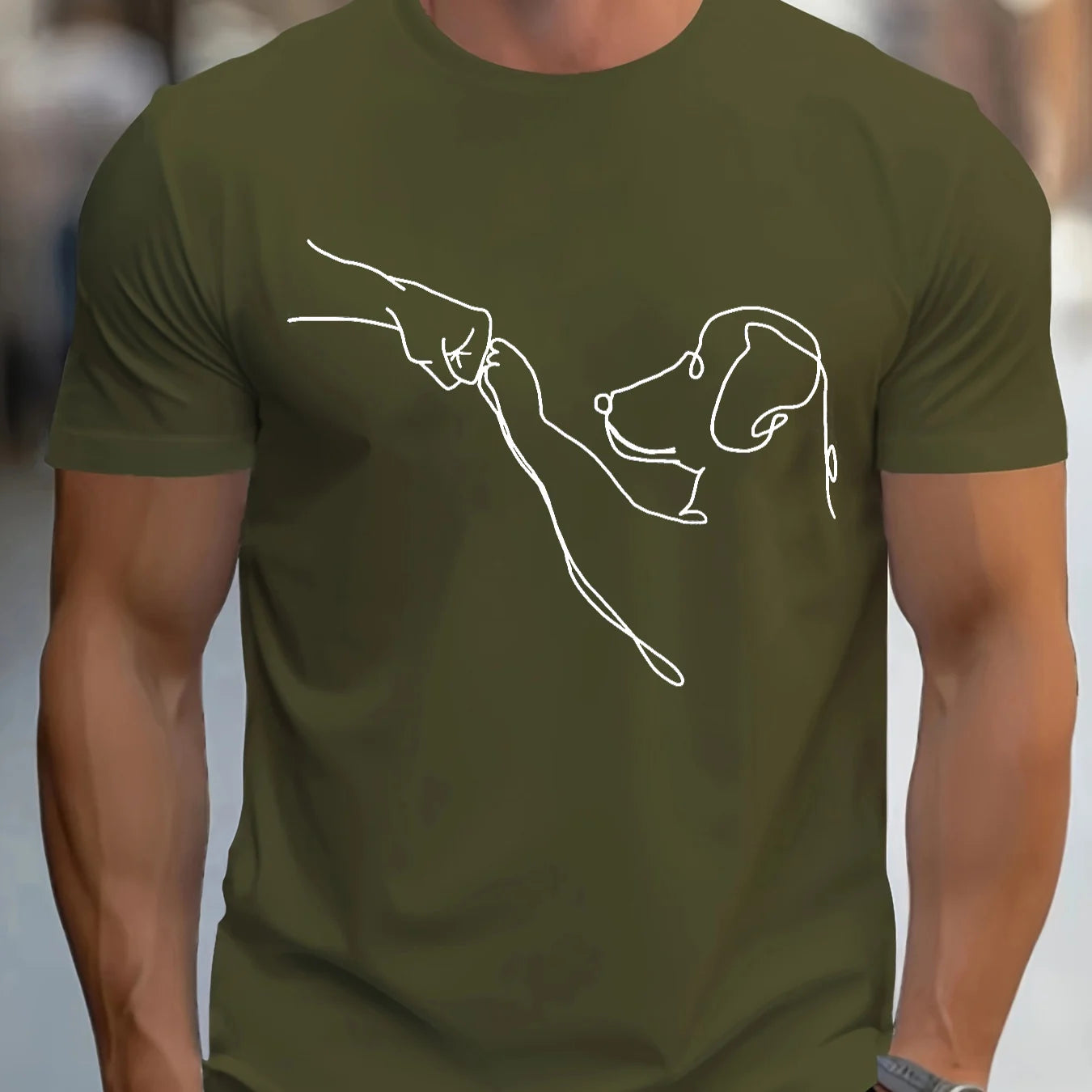 T-Shirt Homme 100% Coton – Imprimé Chien Drôle | Coupe Décontractée & Confortable