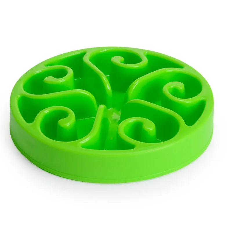 Détail du fond en spirale du bol ralentisseur pour chien