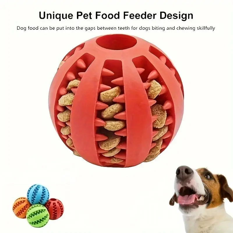 Balle de jeu pour chien – Jouet mordant en caoutchouc distributeur de friandises