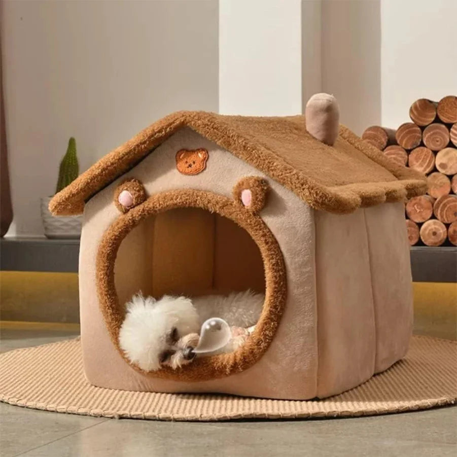 Maison lit pliable lavable pour chat et petit chien