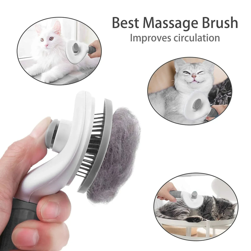 Brosse autonettoyante pour chien et chat – Démêlage & massage