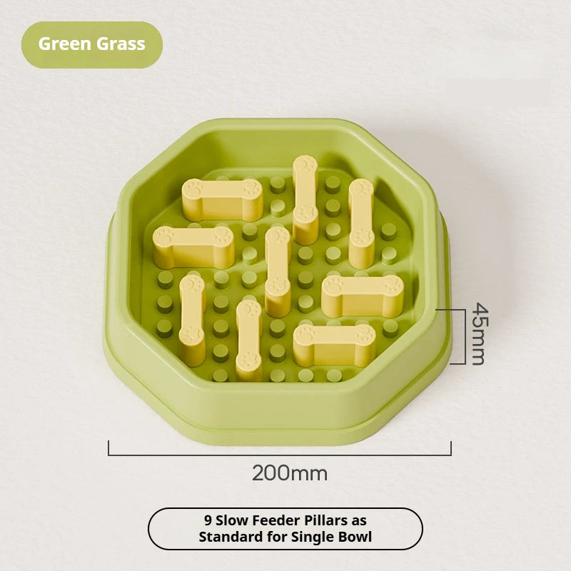 Dimensions du bol slow feeder réglable pour chien et chat