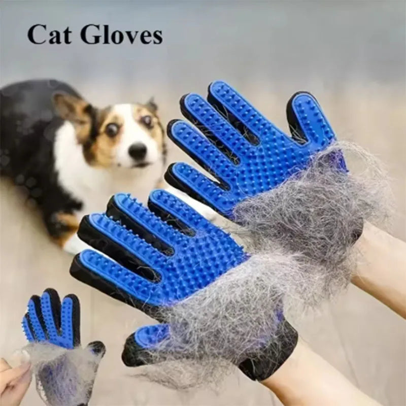 Gant de toilettage pour chien et chat – Massage & démêlage en silicone