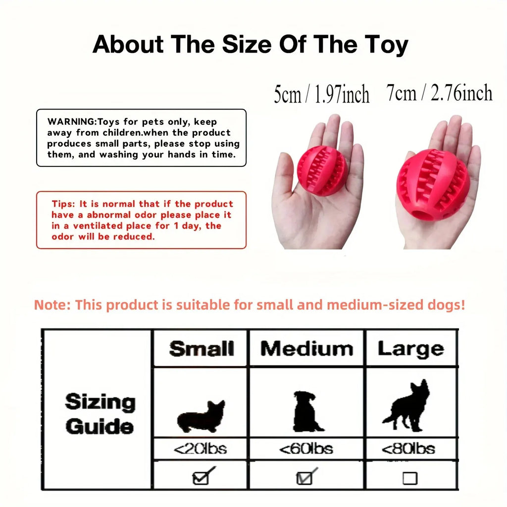 Balle de jeu pour chien – Jouet mordant en caoutchouc distributeur de friandises