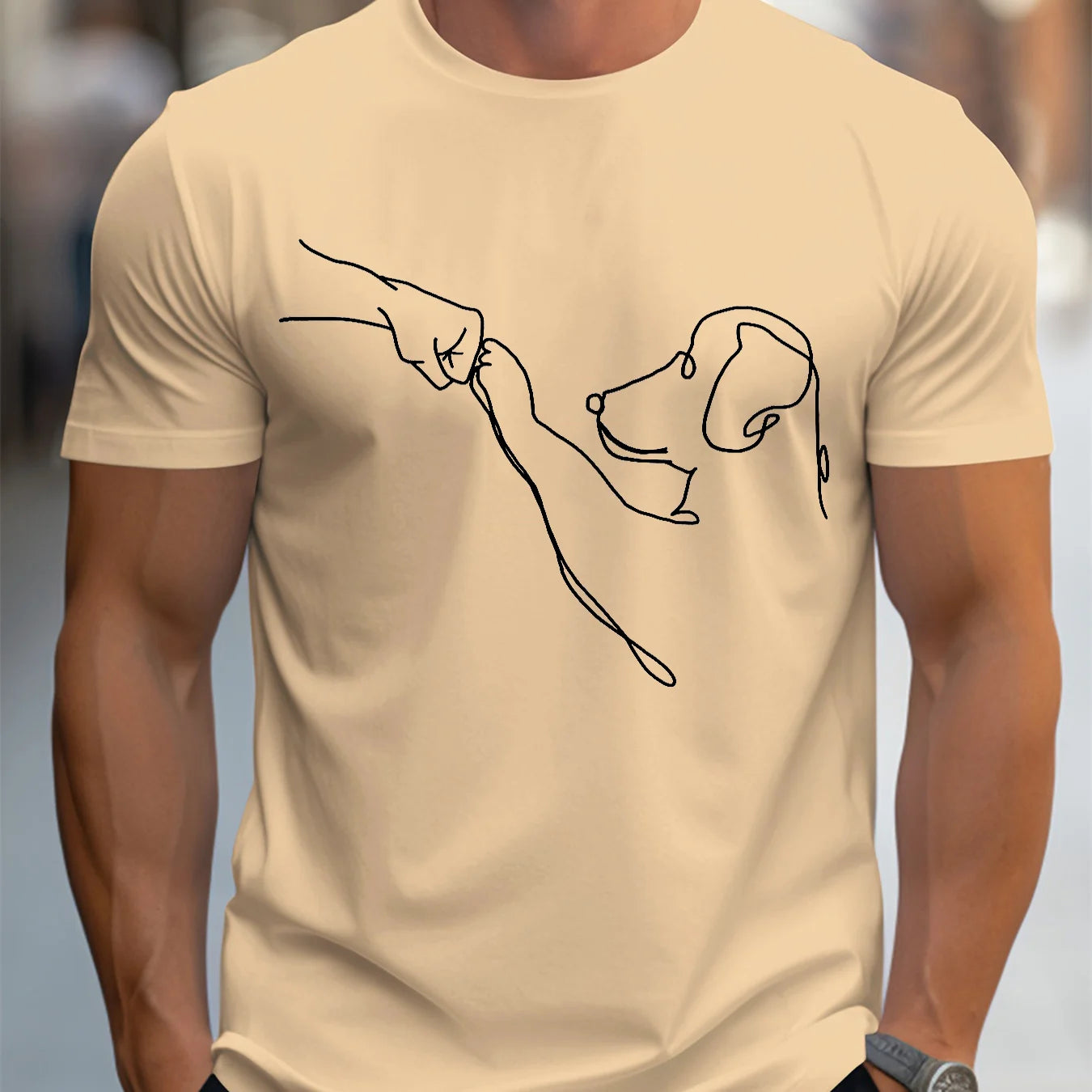 T-Shirt Homme 100% Coton – Imprimé Chien Drôle | Coupe Décontractée & Confortable
