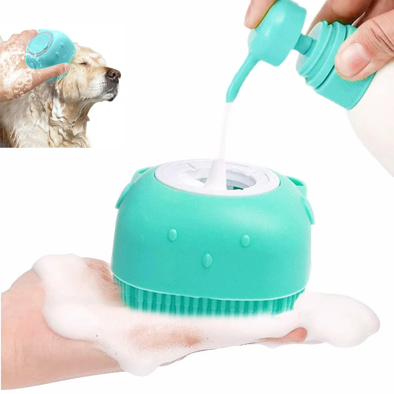 Brosse de bain en silicone pour chien et chat