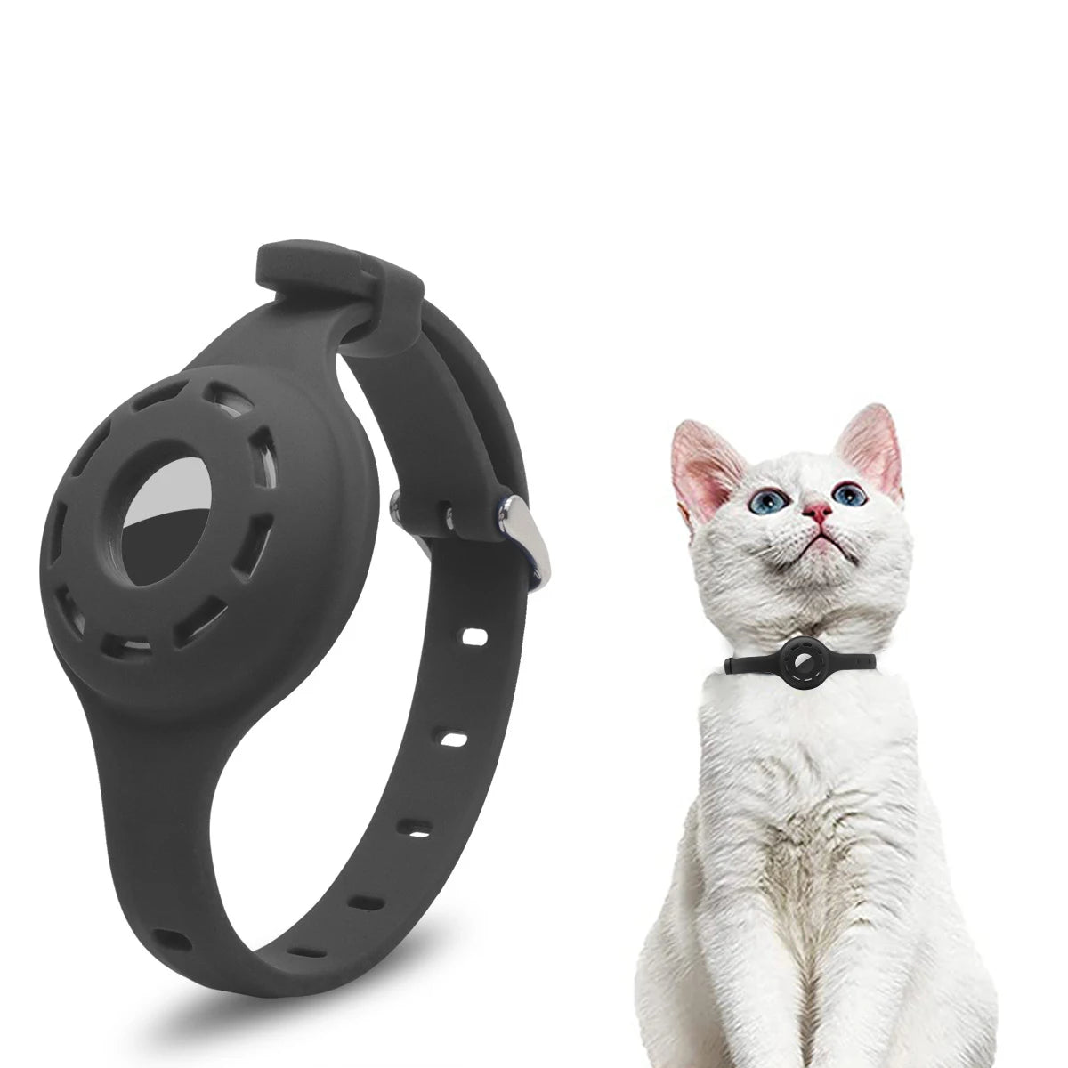 Support AirTag Collier Silicone – Tracker GPS pour Chien & Chat
