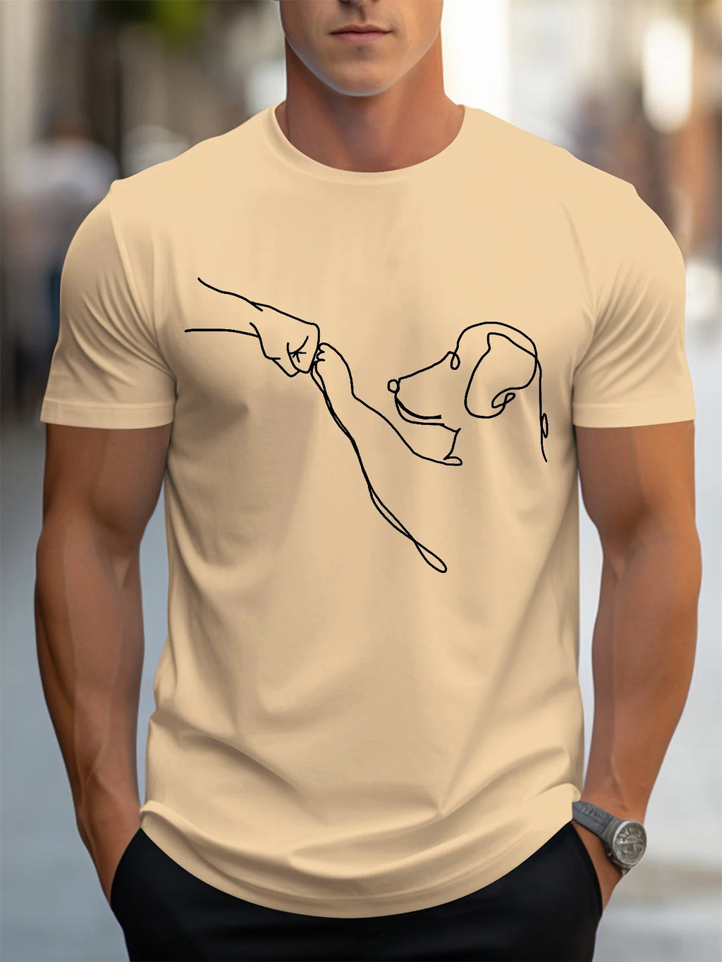 T-Shirt Homme 100% Coton – Imprimé Chien Drôle | Coupe Décontractée & Confortable
