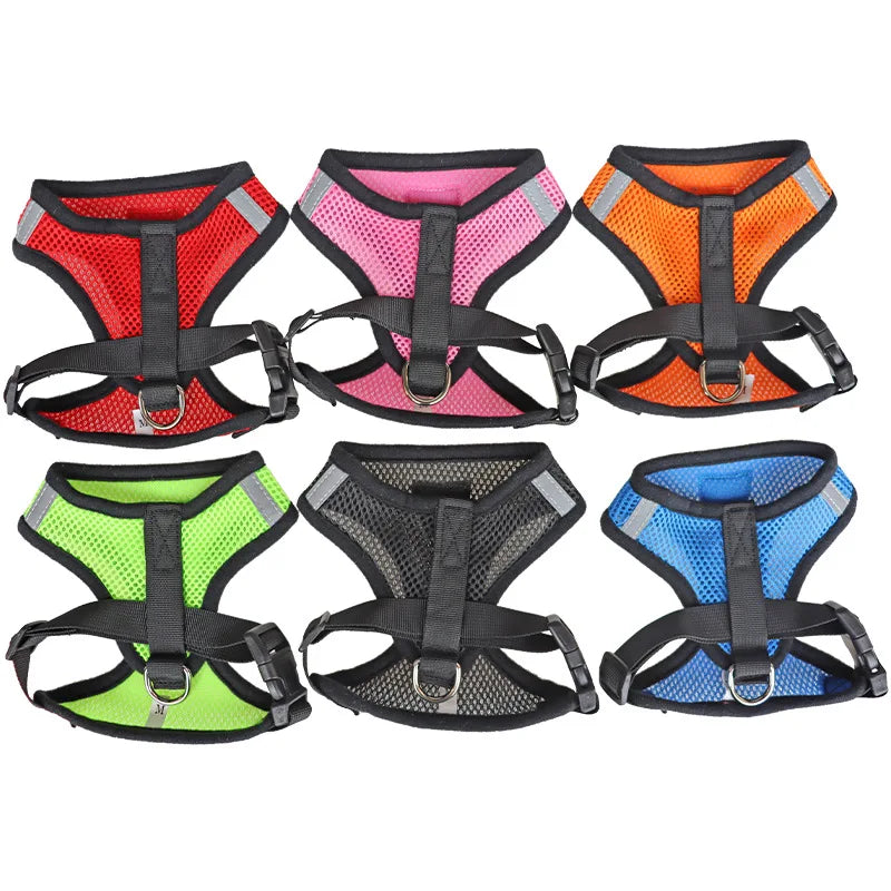Harnais mesh respirant avec laisse pour chien et chat